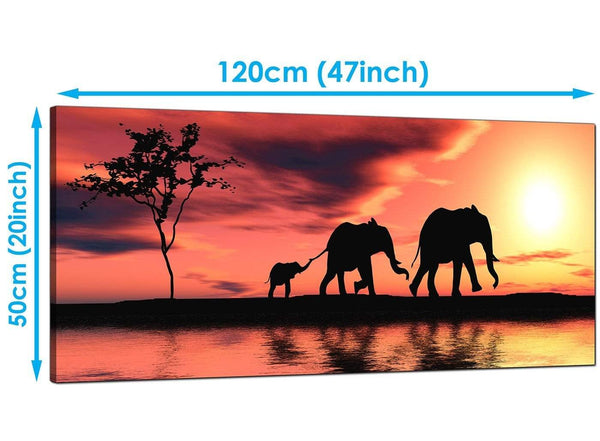 Bedroom Orange Wide Canvas of African Sunset