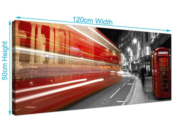 Trendy London Scene Canvas Wall Art 120cm x 50cm 1127