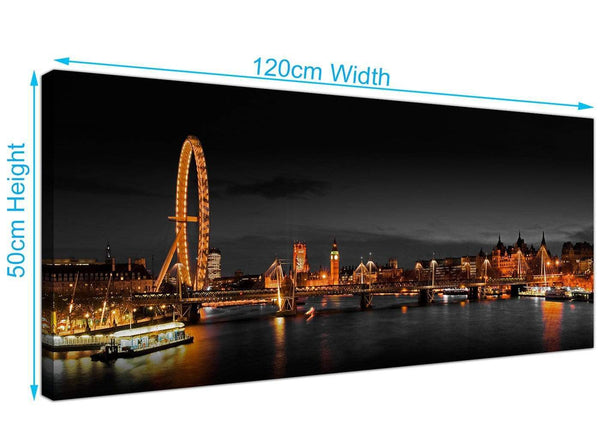 Cheap River Thames Canvas Art 120cm x 50cm 1186