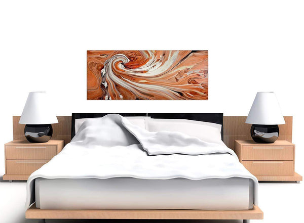 cheap panoramic orange abstract swirl canvas wall art 1264