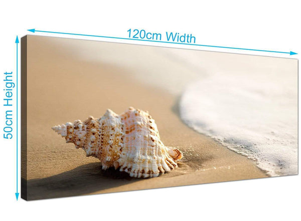 Cheap Beach Sea Shell Canvas Pictures 120cm x 50cm 1146