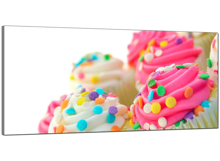Pink Cheap Extra Large Kitchen Canvas of Cupcakes - 4084