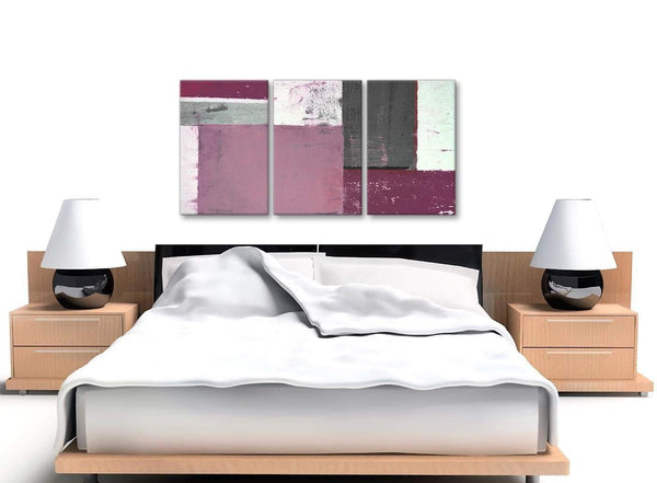 Cheap Plum Gray Abstract Painting Canvas Wall Art Picture Split 3 Set 125cm Wide 3342 For Your Bedroom