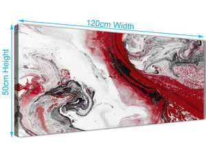 Cheap Red and Grey Swirl Bedroom Canvas Pictures Accessories - Abstract 1467 - 120cm Print