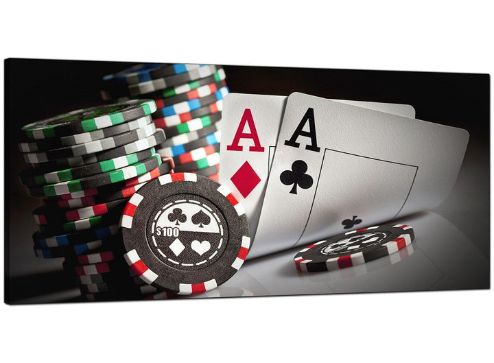 Red Cheap Extra Large Poker Canvas - 4048