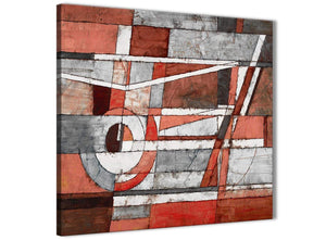 Cheap Red Grey Painting Kitchen Canvas Pictures Accessories - Abstract 1s401s - 49cm Square Print
