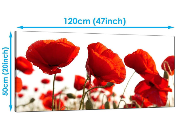 Living-Room Red Extra Large Canvas of Poppies