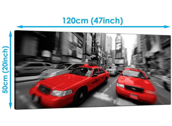 Living-Room Red Large Canvas of New York Taxi