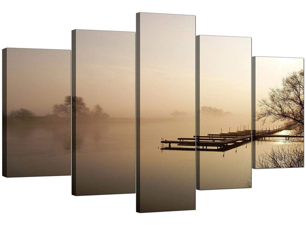 5 Piece Set of Cheap Brown Canvas Wall Art