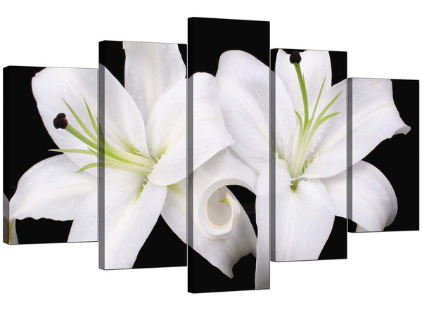5 Part Set of Living-Room Black White Canvas Prints