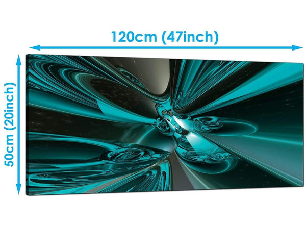 Living-Room Teal Large Abstract Canvas