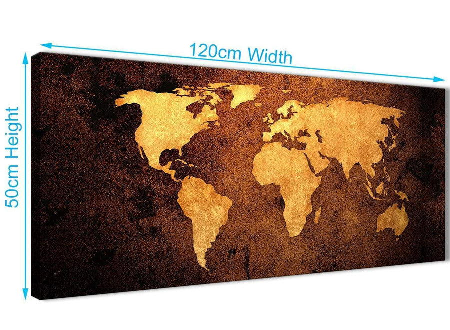 Cheap Vintage Old World Map - Brown Cream Canvas - Living Room Canvas Wall Art Accessories - Abstract 1188 - 120cm Print