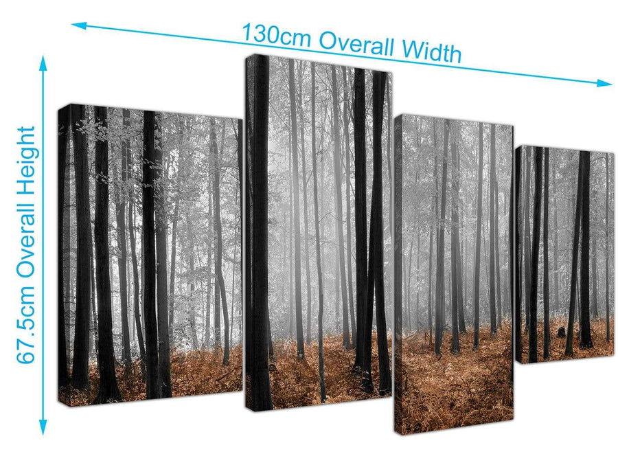 cheap wide forest woodland trees canvas prints uk black and white 4238