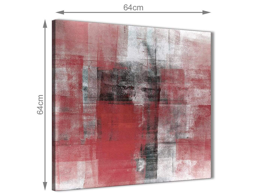 Contemporary Red Black White Painting Kitchen Canvas Wall Art Decorations - Abstract 1s397m - 64cm Square Print