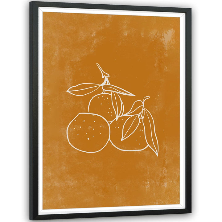 Kitchen Framed Art Prints Spanish Oranges Line Art Orange - 