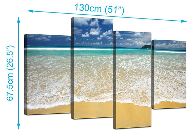 Set Of Four Modern Blue Canvas Art