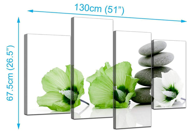 4 Piece Set of Cheap Green Canvas Prints