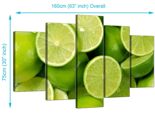 Five Panel Set of Cheap Green Canvas Art