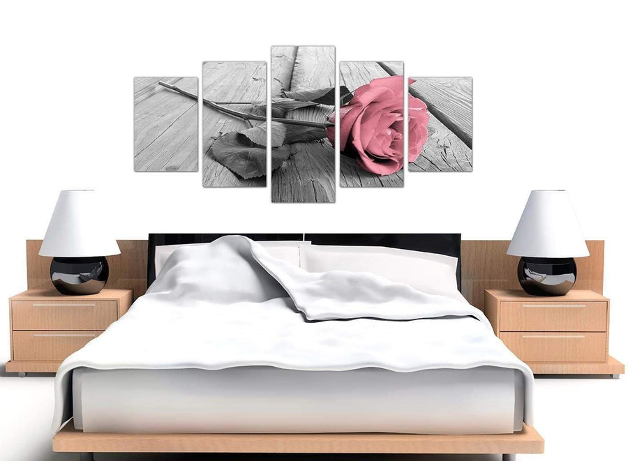 extra large black white and pink rose canvas wall art 5271