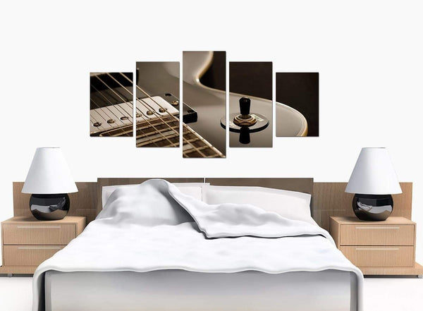 5 Piece Set of Extra-Large Black White Canvas Wall Art