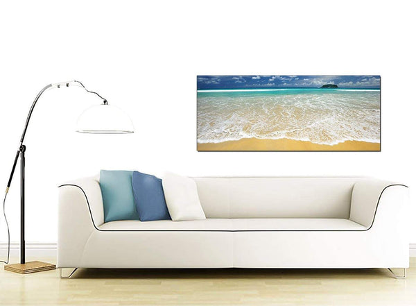 Modern Tropical Ocean Sandy Shore Scene Beach Canvas