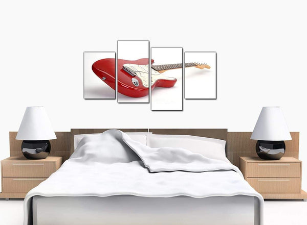 Four Panel Set of Cheap Red Canvas Wall Art