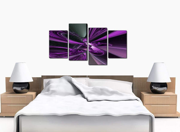 Set Of Four Large Purple Canvas Wall Art