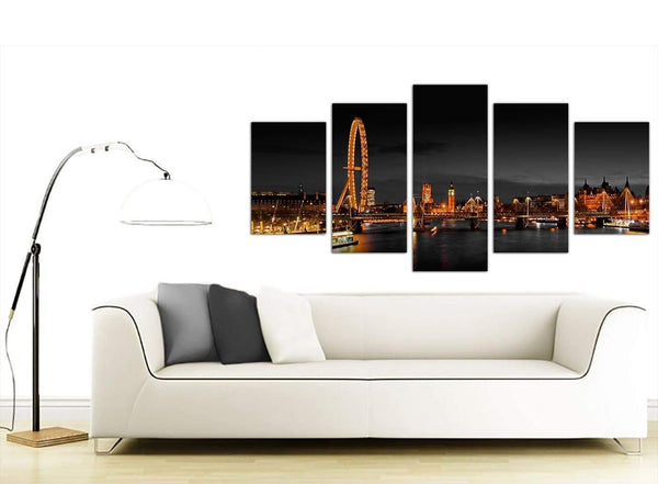 Extra Large 5 Piece City Canvas Art 5186