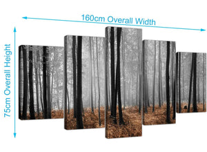 extra large forest woodland trees canvas wall art black and white 5238