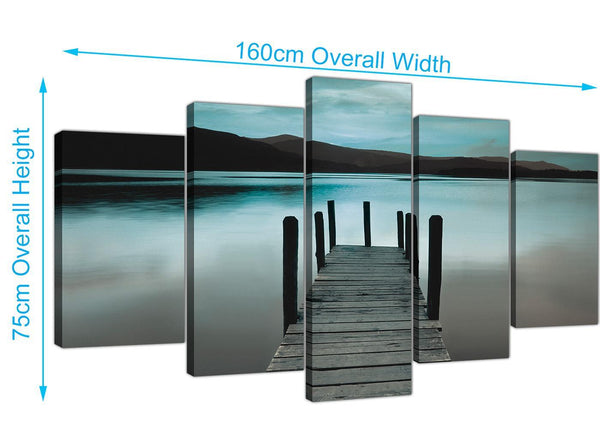 extra large teal canvas pictures set of five 5237
