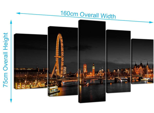 Extra Large London Eye Canvas Prints UK 160cm x 75cm 5186