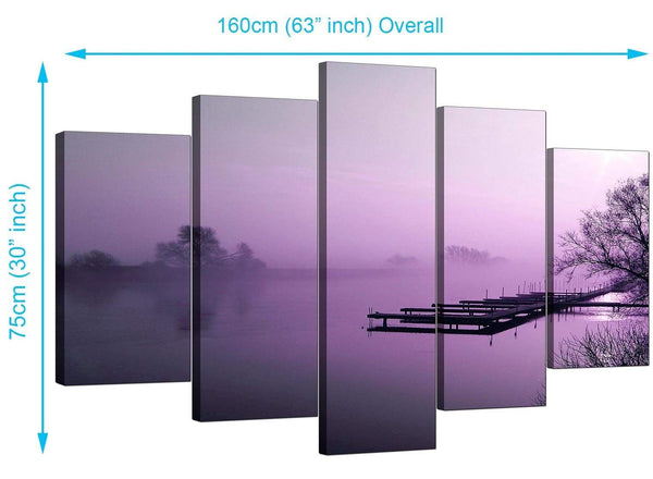 Five Panel Set of Cheap Purple Canvas Prints