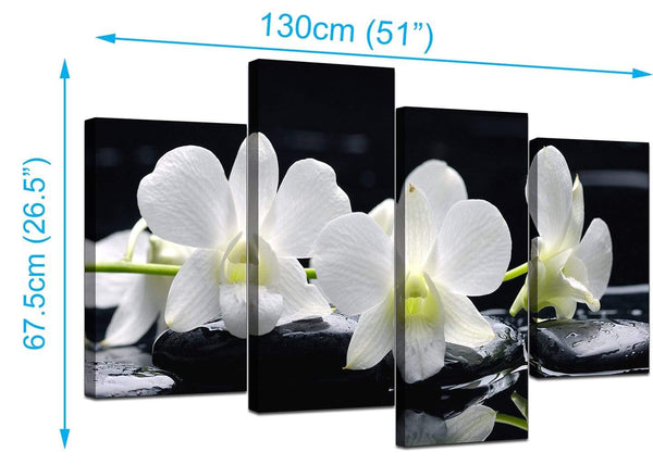 Set Of Four Modern Black White Canvas Picture