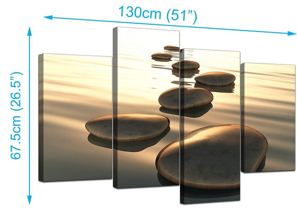 4 Piece Set of Living-Room Brown Canvas Prints