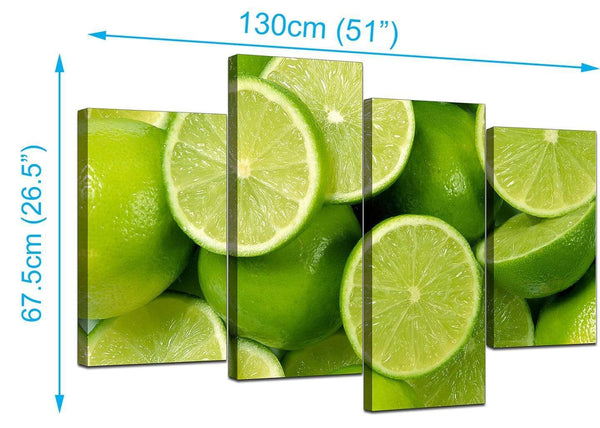 Four Part Set of Living-Room Green Canvas Art