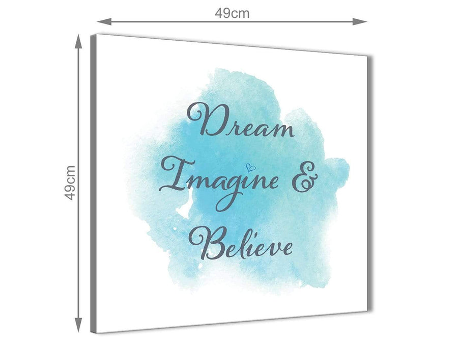 Inexpensive Canvas Prints Dream Imagine and Believe - Word Art - 1s507s - 49cm Square Wall Art