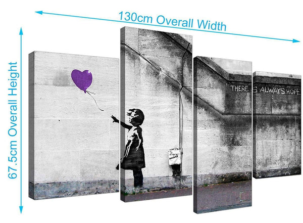 Cheap Banksy Balloon Girl Canvas Art 130cm x 67cm 4223