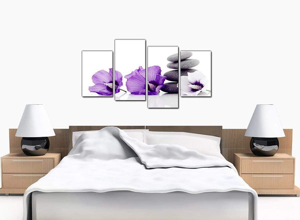 4 Panel Set of Extra-Large Purple Canvas Pictures