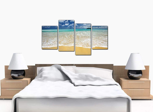 4 Part Set of Cheap Blue Canvas Wall Art