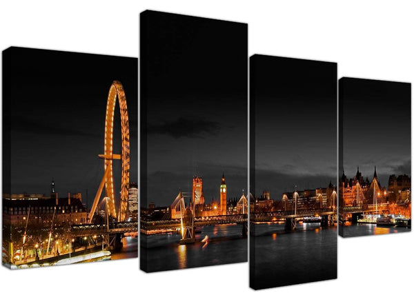 Large Canvas Art Office Landscape London Scene 130cm x 67cm 4186