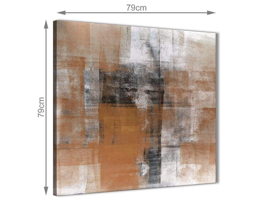 Large Orange Black White Painting Abstract Living Room Canvas Pictures Decorations 1s398l - 79cm Square Print