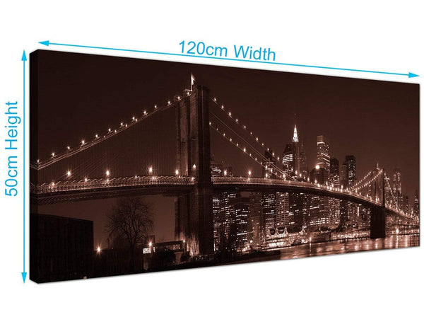 Vintage New York USA Cityscape Canvas Art 120cm x 50cm 1122