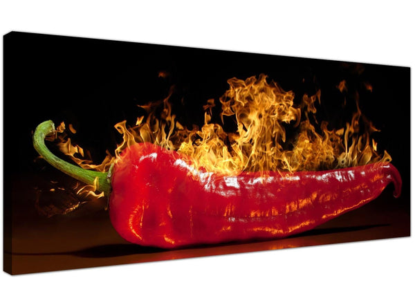 Contemporary Canvas Art Red and Black Panoramic 1132