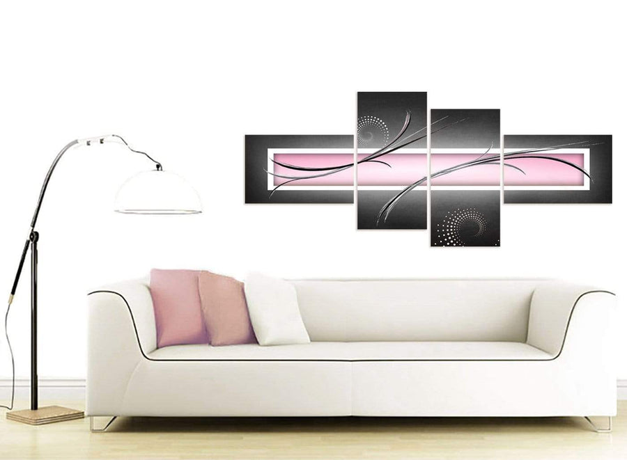large pastel pink grey white modern pale pink abstract canvas split 4 set 4296 for your bedroom