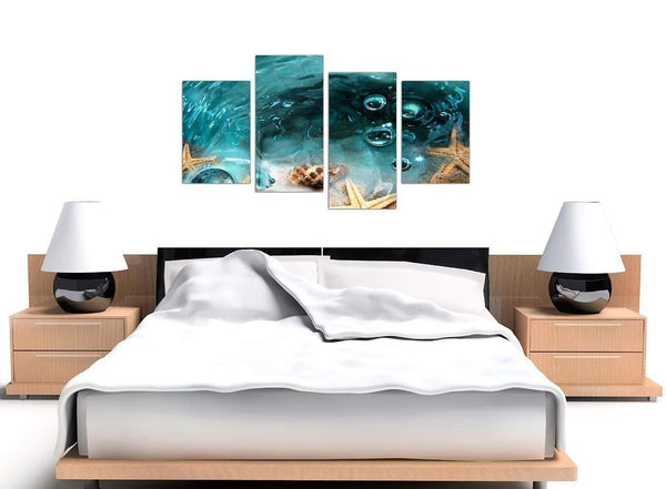 Large teal seaside starfish canvas art 4253