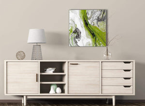 Lime Green and Grey Swirl Living Room Canvas Wall Art Decorations - Abstract 1s464m - 64cm Square Print