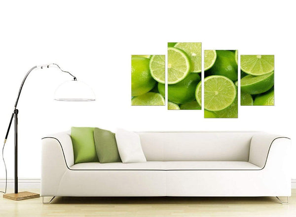 Lime Green Fresh Fruit Kitchen Modern Canvas Art