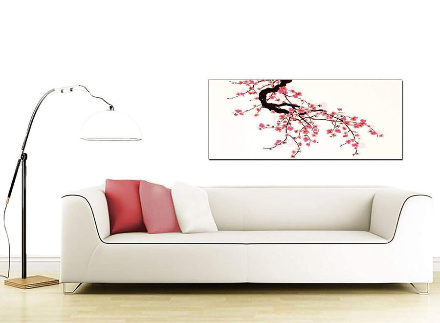 Japanese Cherry Blossom Tree Pink Cream Floral Canvas