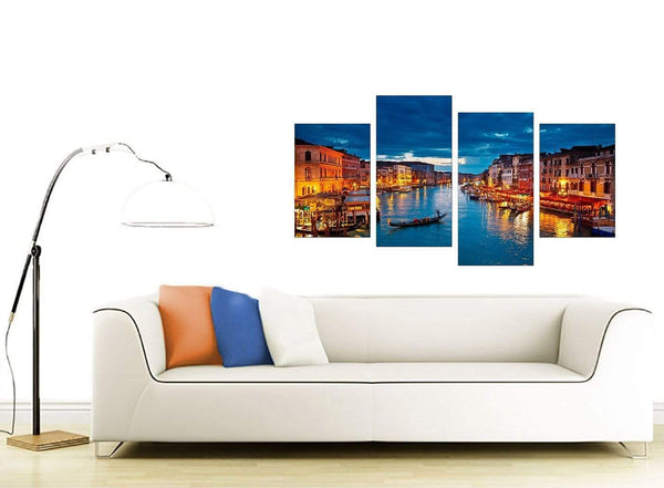 Venice Italy Gondola Grand Canal Blue City Canvas