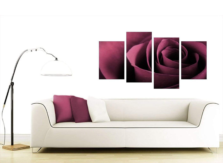 Plum Coloured Rose Petal Flower Floral Modern Canvas Art